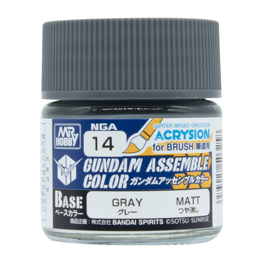 Mr. Hobby NGA14 Gundam Assemble Color Gray Model Paint by GSI Creos 10 ml paint bottle front view