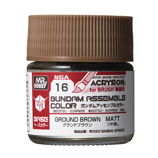 Mr. Hobby NGA16 Gundam Assemble Color Grand Brown Model Paint by GSI Creos 10 ml paint bottle front view