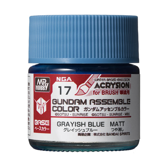 Mr. Hobby NGA17 Gundam Assemble Color Grayish Blue Model Paint by GSI Creos 10 ml paint bottle front view