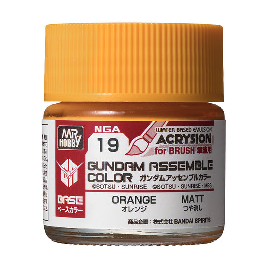 Mr. Hobby NGA19 Gundam Assemble Color Orange Model Paint by GSI Creos 10 ml paint bottle front view
