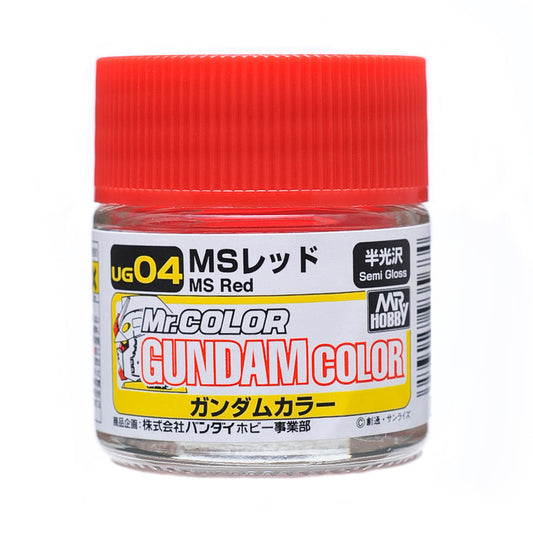Mr. Hobby UG04 Gundam Color MS Red Model Paint by GSI Creos 10 ml paint bottle front view
