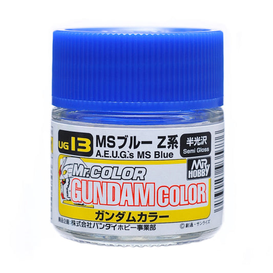 Mr. Hobby UG13 Gundam Color Blue Z Model Paint by GSI Creos 10 ml paint bottle front view