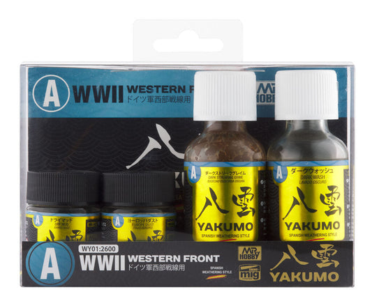 Mr. Hobby WY01 Yakumo Color Set A WWII Western Front Model Paint by GSI Creos boxed front view