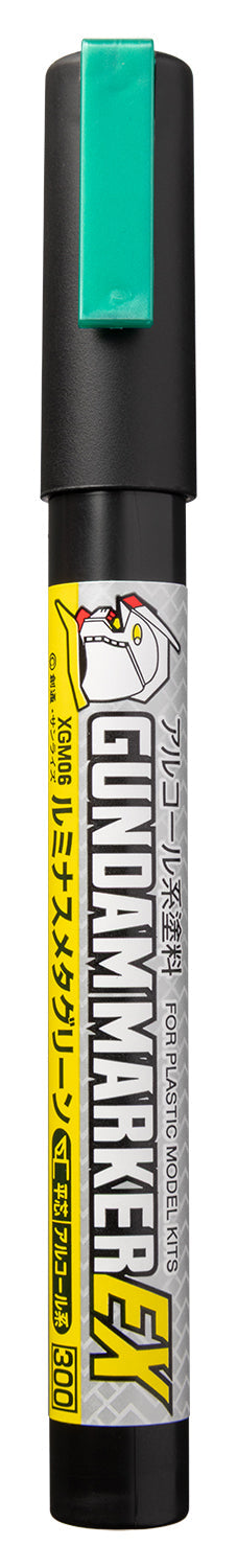 Mr. Hobby XGM06 Gundam Marker EX Luminous Meta Green Felt-Tip Pen Green color Chisel Tip without packaging by GSI Creos