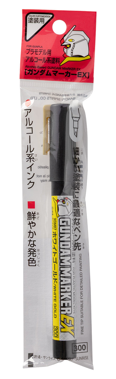 Mr. Hobby XGM07 Gundam Marker EX White Gold Felt-Tip Pen Gold color Chisel Tip in original packaging by GSI Creos