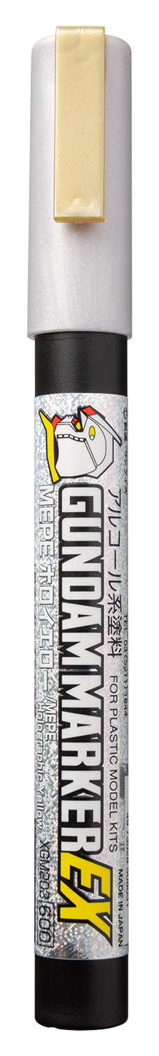 Mr. Hobby XGM203 Gundam Marker EX Mepe Holographic Yellow Felt-Tip Pen Yellow color Chisel Tip without packaging by GSI Creos