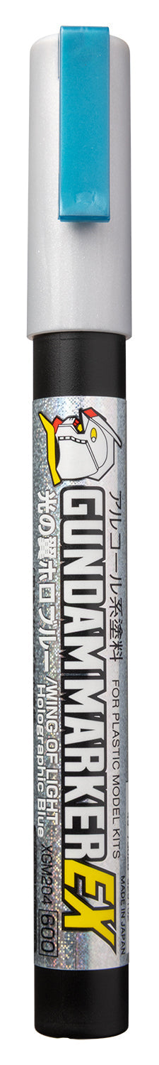 Mr. Hobby XGM204 Gundam Marker EX WING OF LIGHT Holographic Blue Felt-Tip Pen Blue color Chisel Tip Holographic effect without packaging by GSI Creos