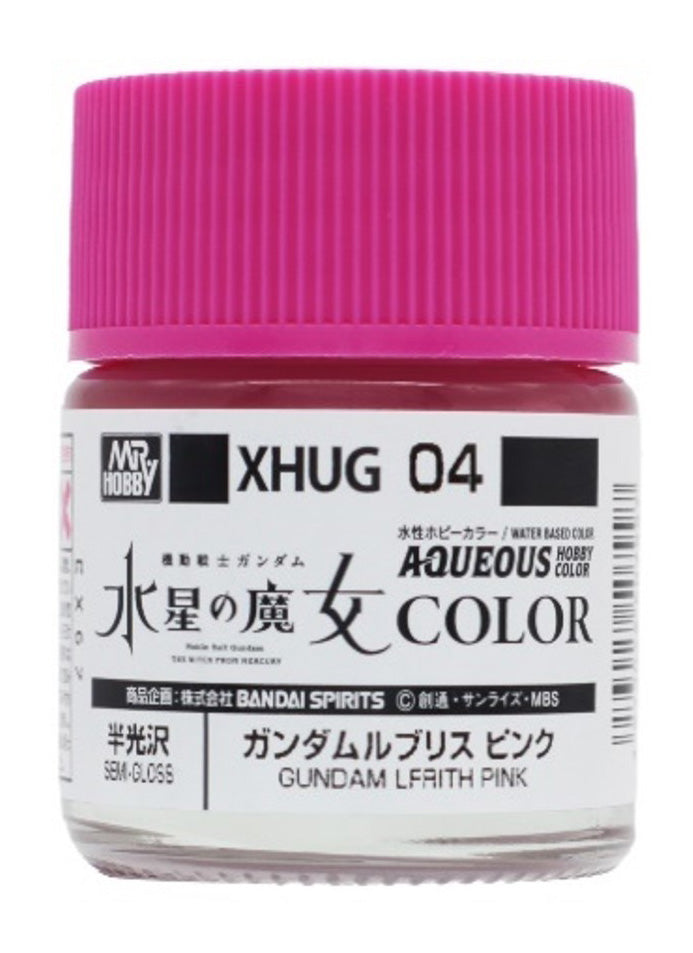 Mr. Hobby XHUG04 Aqueous Gundam Color Lfrith Pink Model Paint by GSI Creos 10 ml paint bottle front view