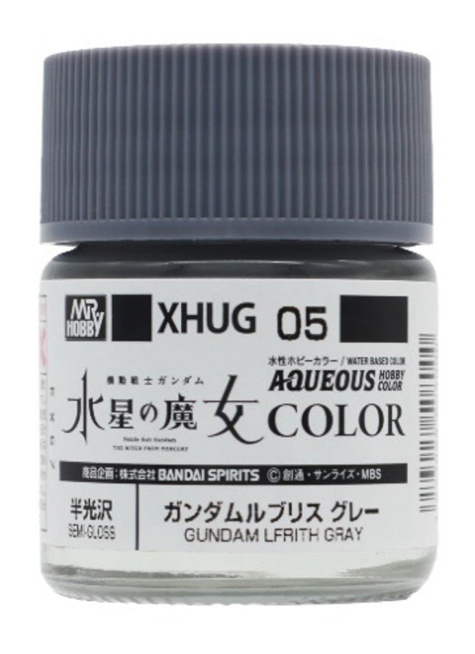 Mr. Hobby XHUG05 Aqueous Gundam Color Lfrith Gray Model Paint by GSI Creos 10 ml paint bottle front view