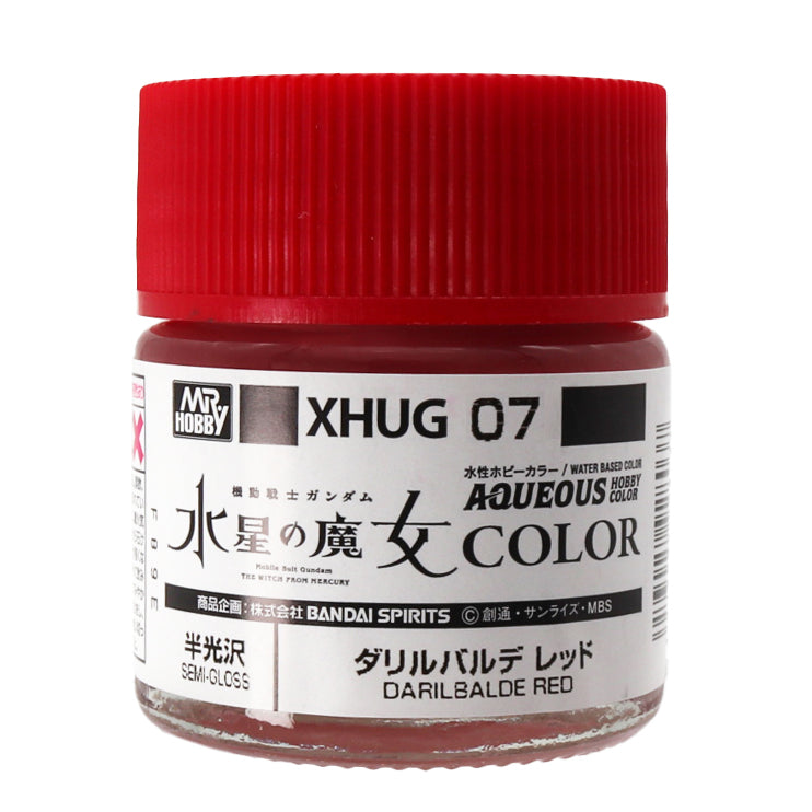 Mr. Hobby XHUG07 Aqueous Gundam Color Darilbalde Red Model Paint by GSI Creos 10 ml paint bottle front view