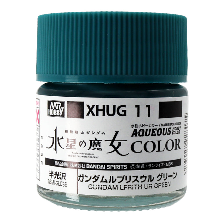 Mr. Hobby XHUG11 Aqueous Gundam Color Gundam Lfrith Ur Green Model Paint by GSI Creos 10 ml paint bottle front view